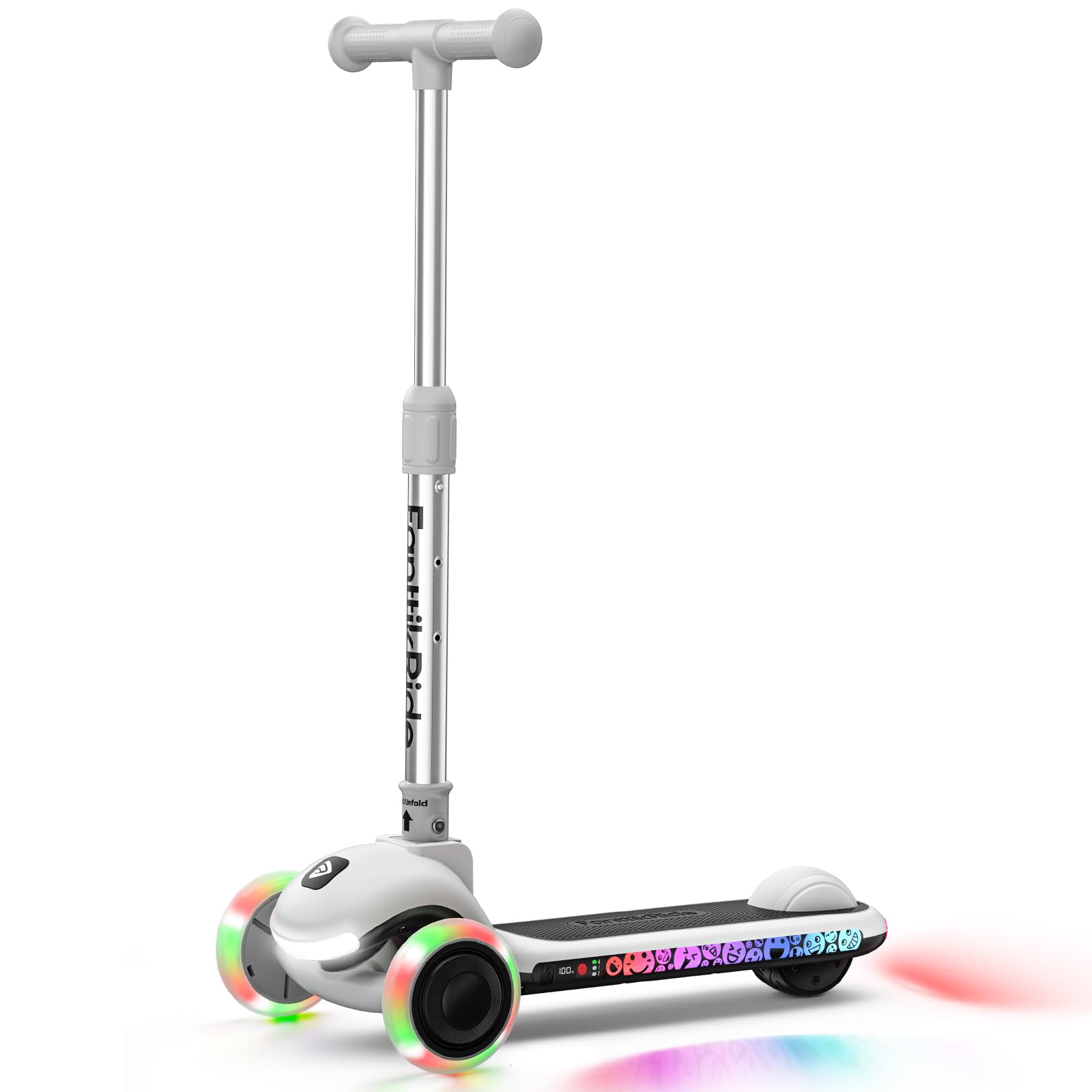 FanttikRide K9 Pro Trottinette Electrique pour Enfants, 3/6/10 km/h, Mode Vitesse IA, Charge Rapide Type-C, 5 Modes D'éclairage, Guidon Réglable, pour Enfants Jusqu'à 60 kg