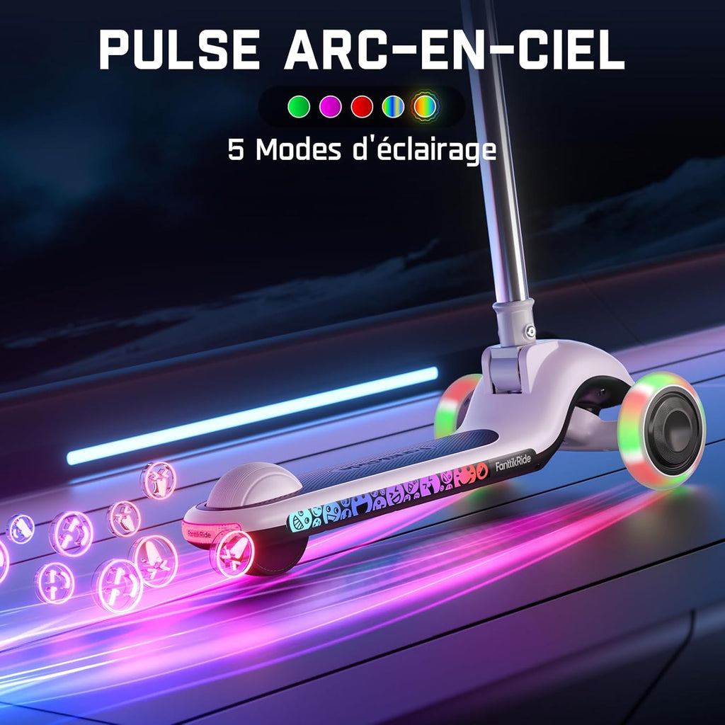FanttikRide K9 Pro Trottinette Electrique pour Enfants, 3/6/10 km/h, Mode Vitesse IA, Charge Rapide Type-C, 5 Modes D'éclairage, Guidon Réglable, pour Enfants Jusqu'à 60 kg