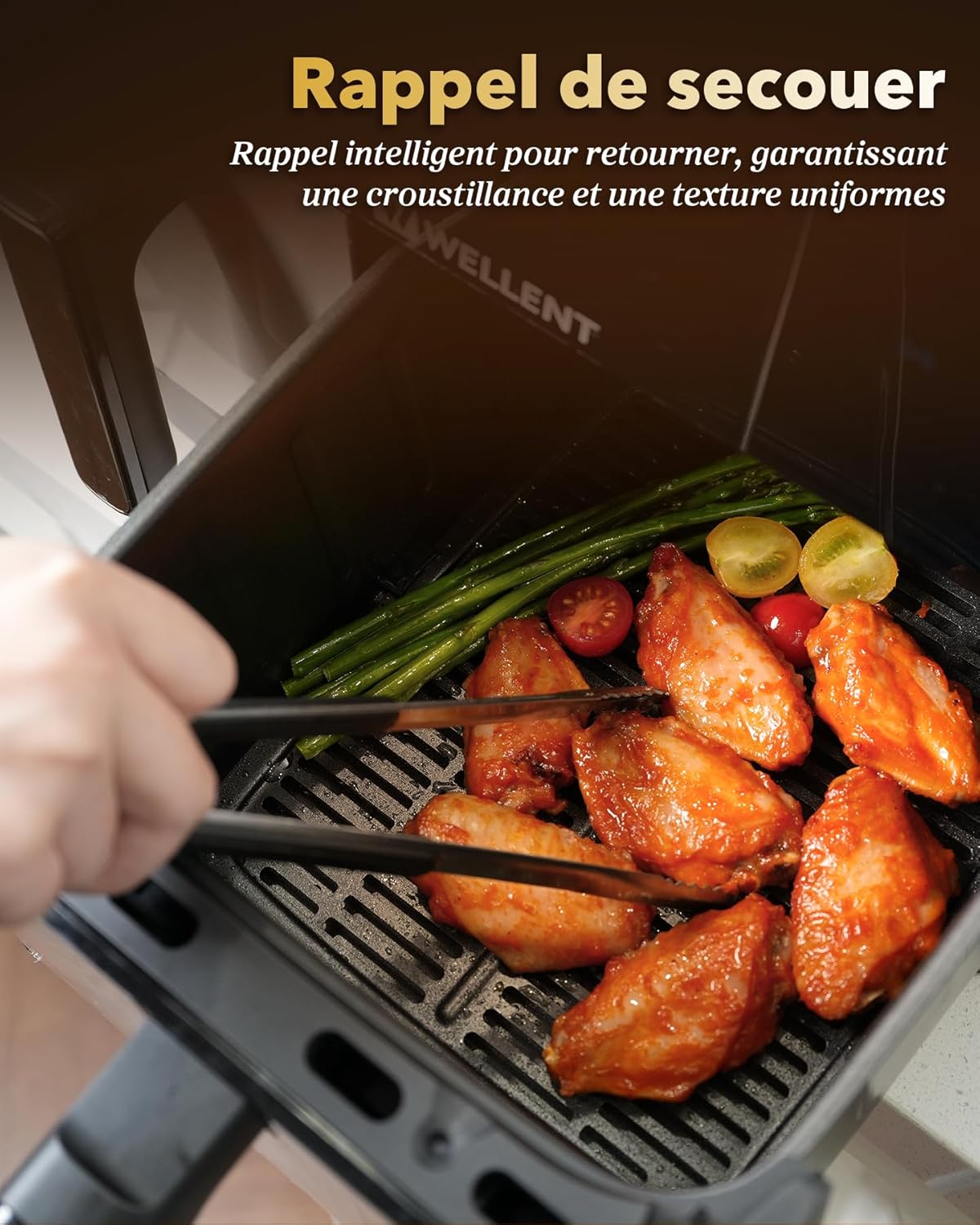 Air Fryer 11L Double friteuse sans huile XXL(4+7L) 2 compartiments Airfryer 2600w Dual Zones,10-in-1 Programmes, Écran Tactile & fonction SYNC, Rappel de Secousse, passe au lave-vaisselle