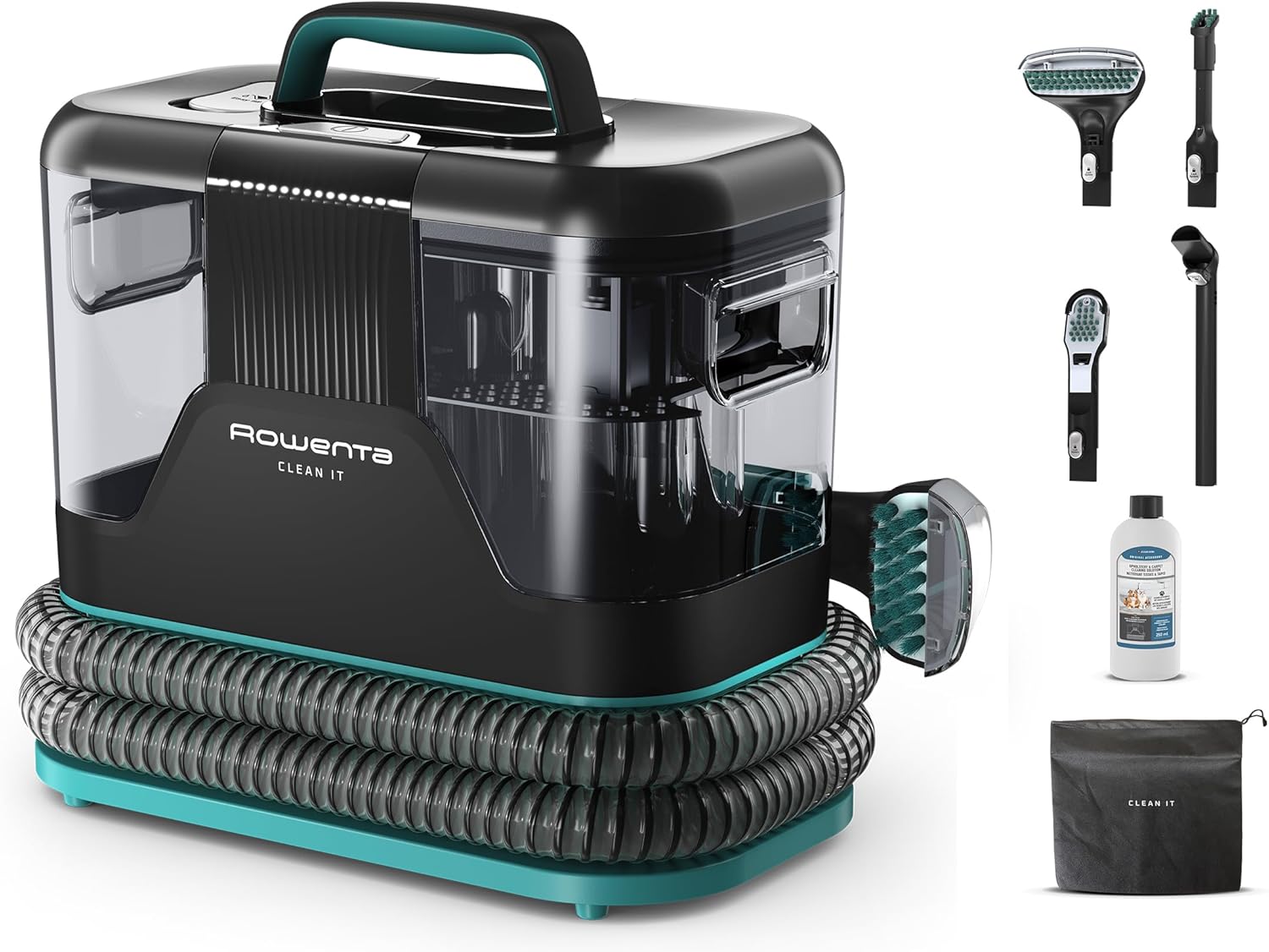 Rowenta, Clean it, Shampouineuse, Détacheur Nettoyeur de Tache, Rapide et Facile, Intérieur de Voiture, 750W, IN5020F0, Bleu/Noir