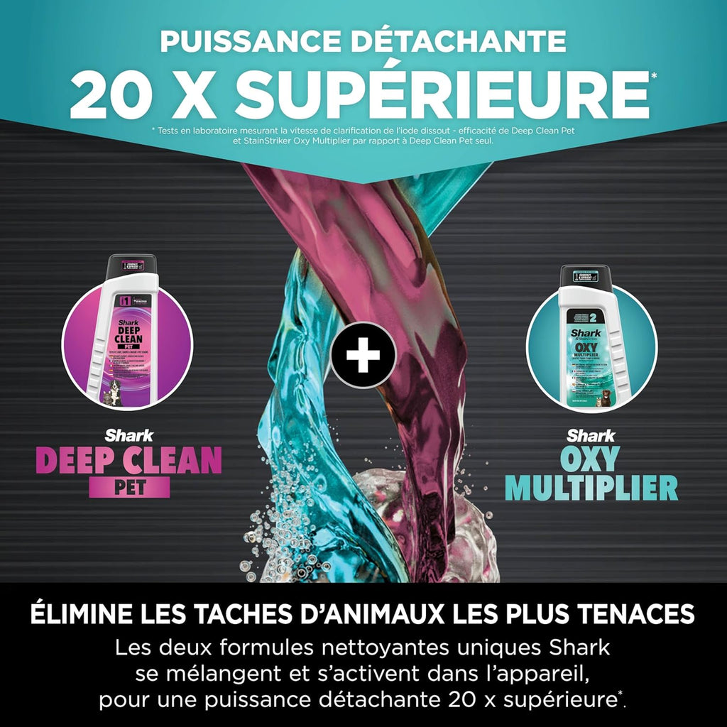 Shark StainStriker HairPro spécial animaux, Shampouineuse canapé, Aspirateur 450W, Extracteur de poils, Élimine taches et odeurs, Léger et portable, 4 accessoires et 2 formules de nettoyage PX250EUCP